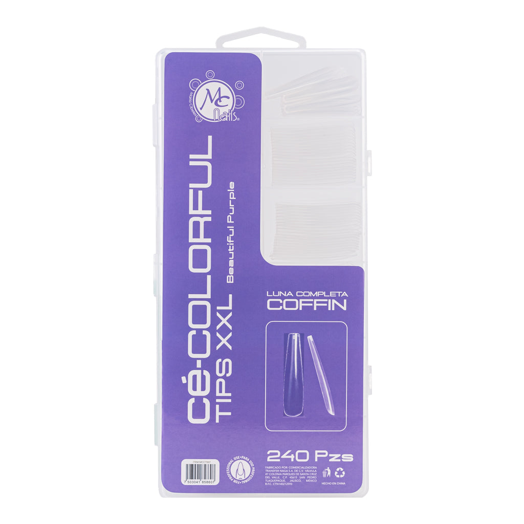 Colorful Tips Coffin XXL Luna Completa 240Pz Beautiful Purple