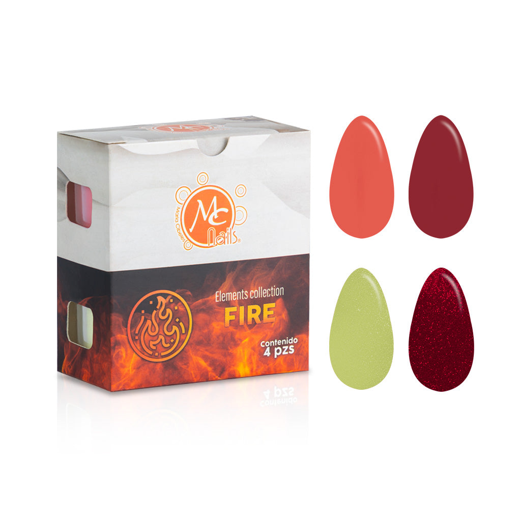 Colección De Acrílicos Elements Fire 4 Pz