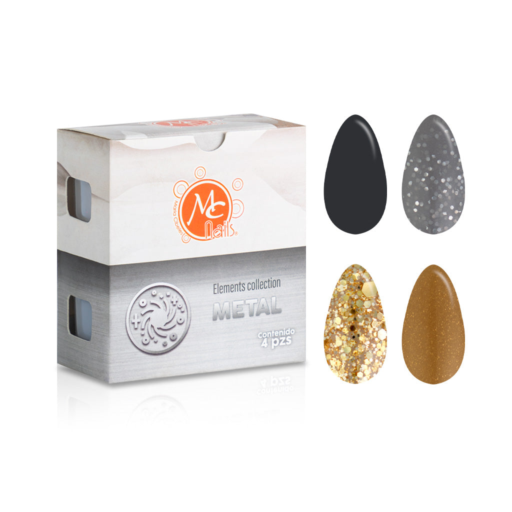 Colección De Acrílicos Elements Metal 4 Pz
