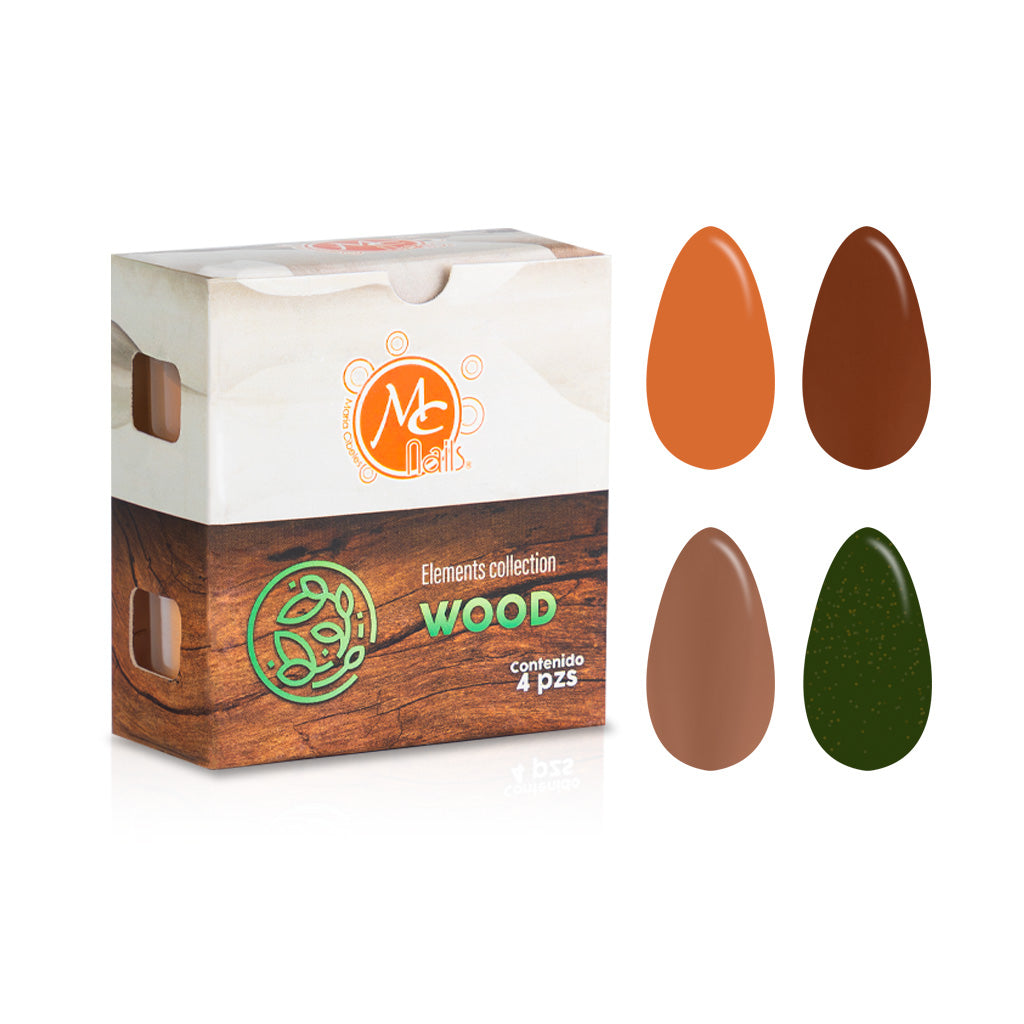 Colección De Acrílicos Elements Wood 4 Pz