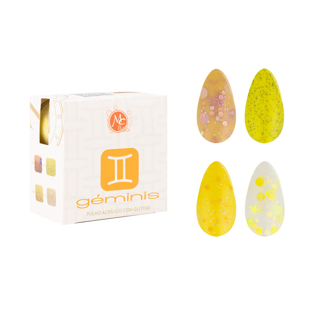 Caja De Polvo Acrilico Zc Geminis Curiosa 4 Pz/ 7 g
