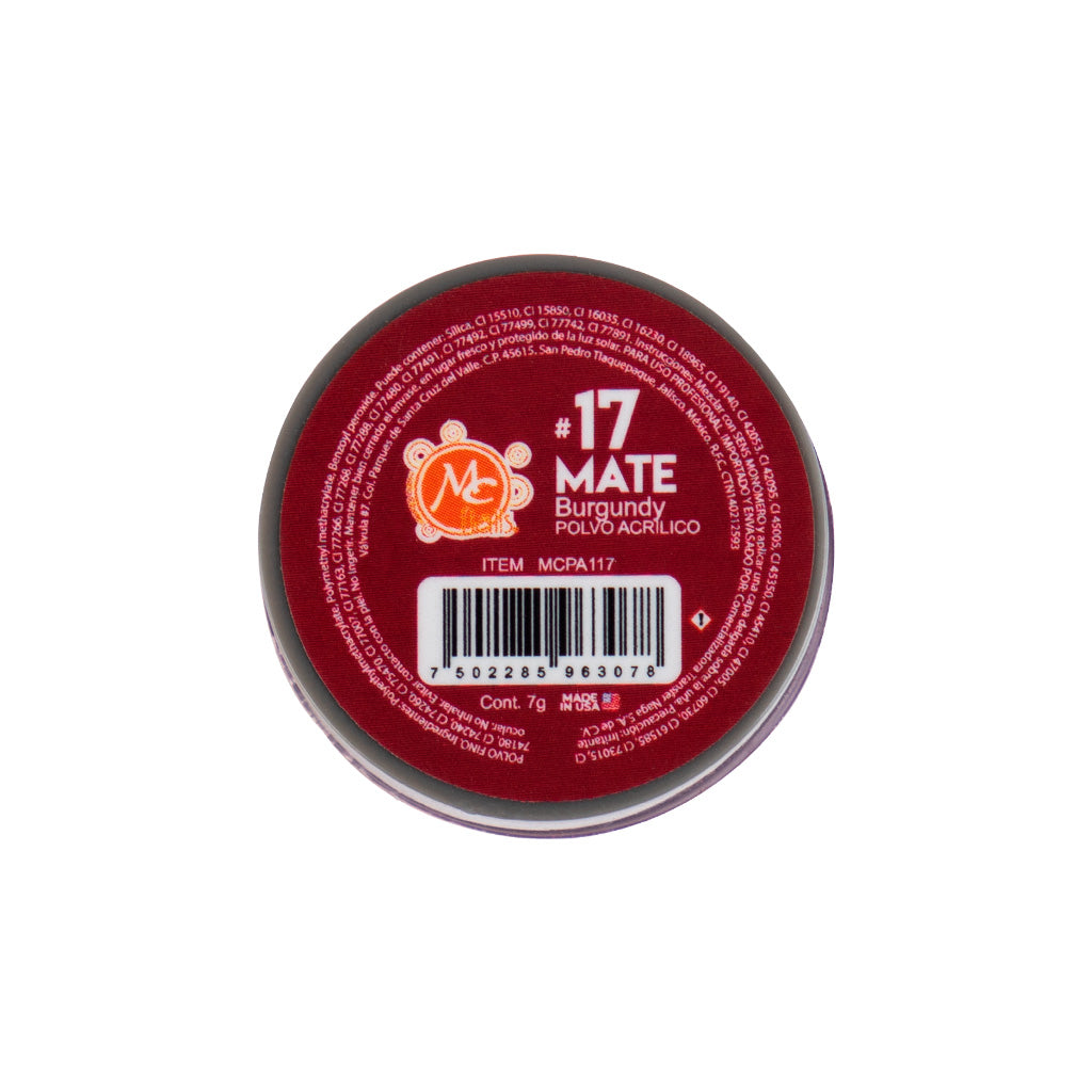 Polvo Acrilico Mate 7 g Burgundy