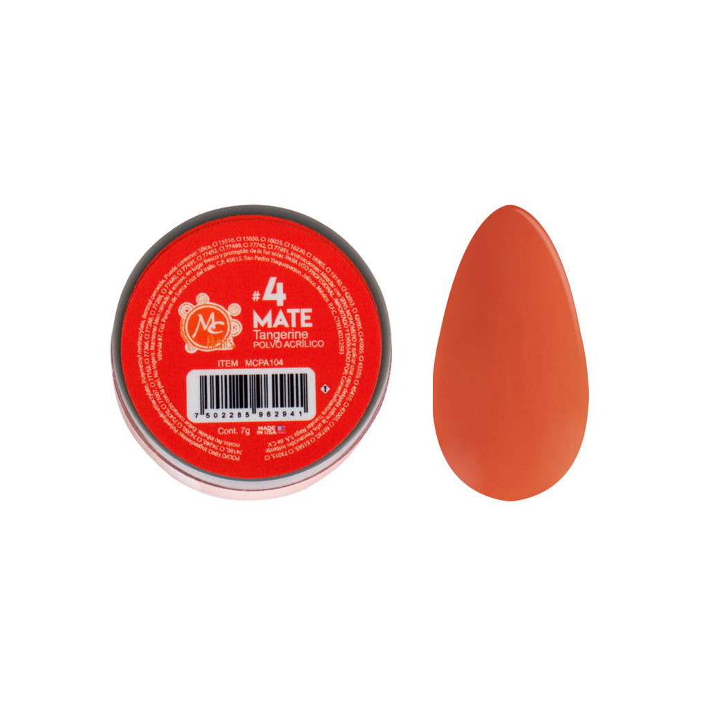 Polvo Acrilico Mate 7 g Tangerine