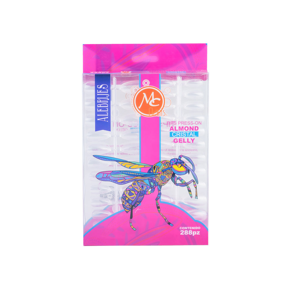 Tips Press On Almond Cristal Gelly 288 Pz