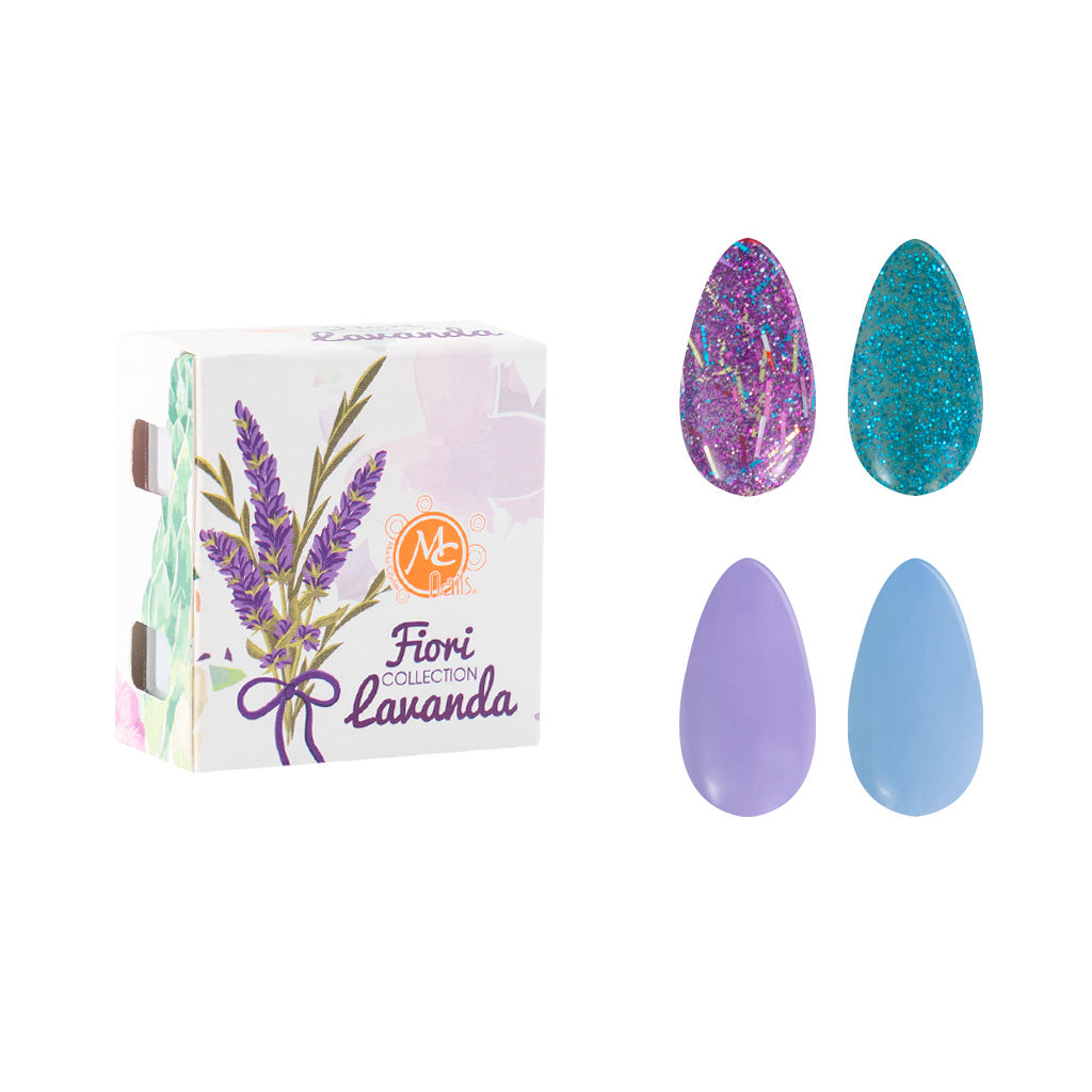 Caja De Polvo Acrilico Fiori Lavanda 4 Pz
