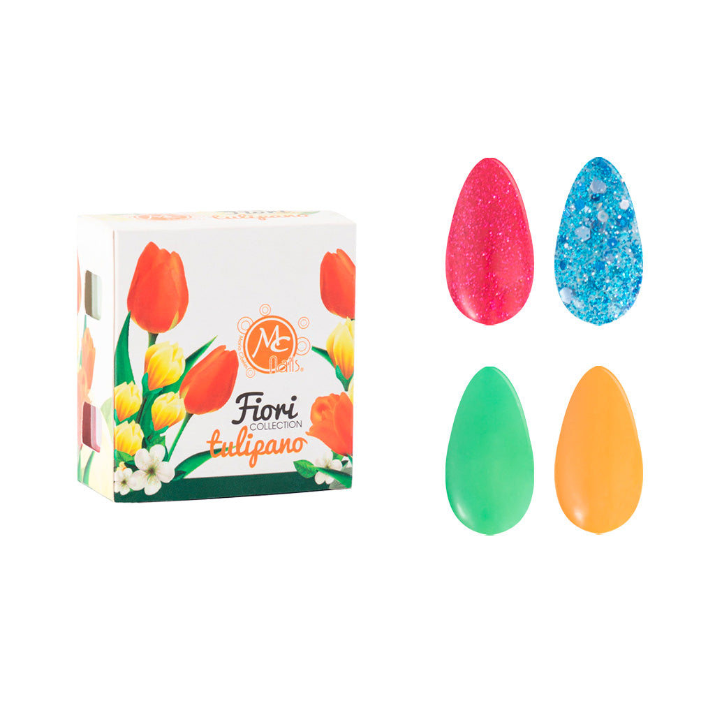 Caja De Polvo Acrilico Fiori Tulipano 4 Pz