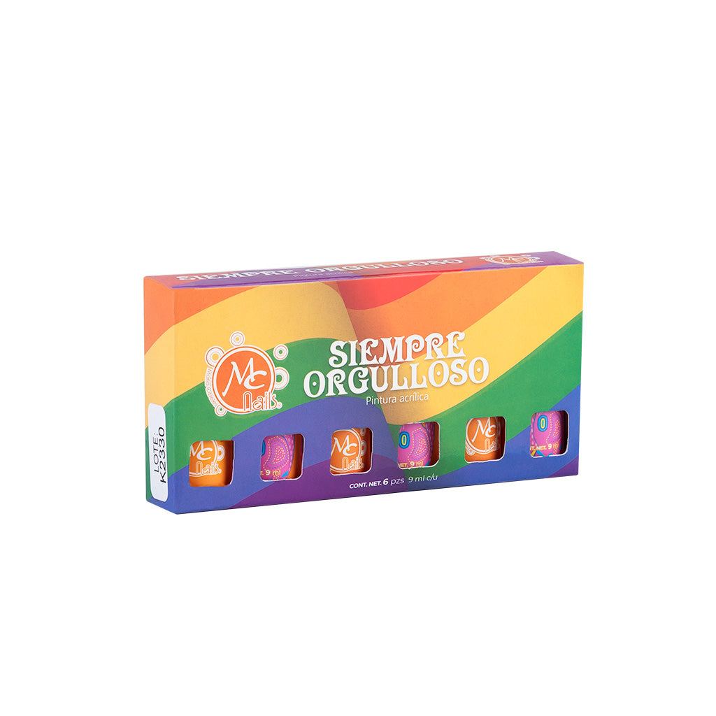 Pintura Acrílica Siempre Orgulloso 6 Pzs De 9 ml c/u