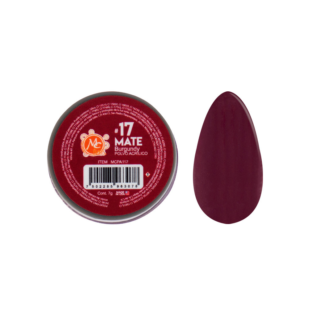Polvo Acrilico Mate 7 g Burgundy