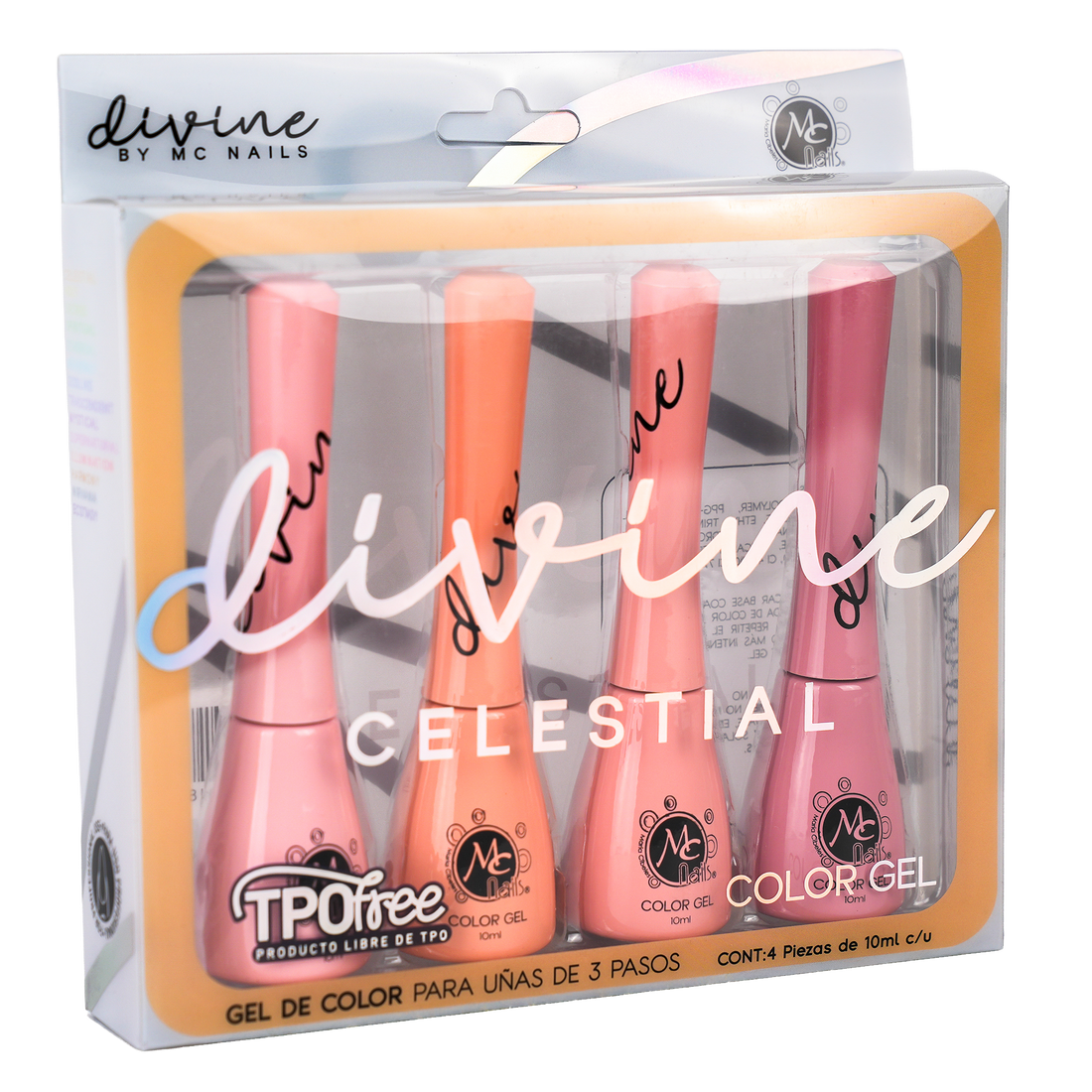 DIVINE GEL 3 PASOS COLECCION 01 CELESTIAL 4PZ 10ML