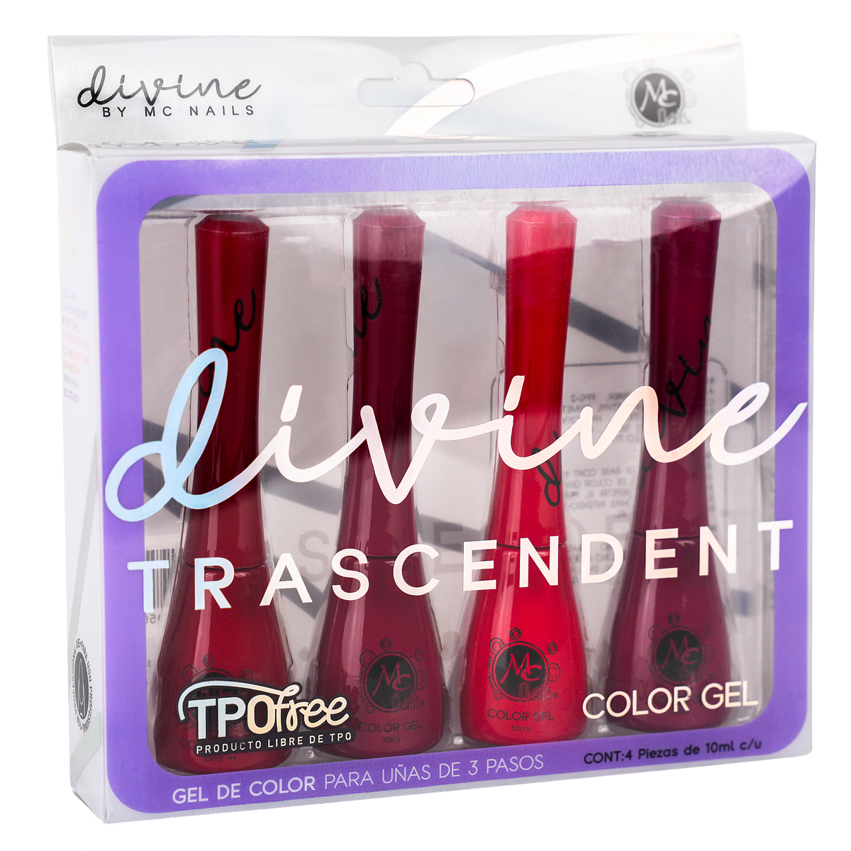 DIVINE GEL 3 PASOS COLECCION 08 TRASCENDENT 4PZ 10ML