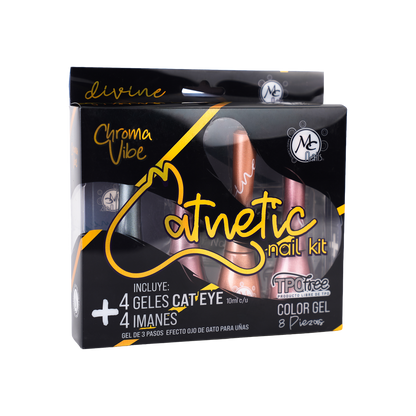 DIVINE KIT DE GEL 3 PASOS CATNETIC CHROMA VIBE 8PZ