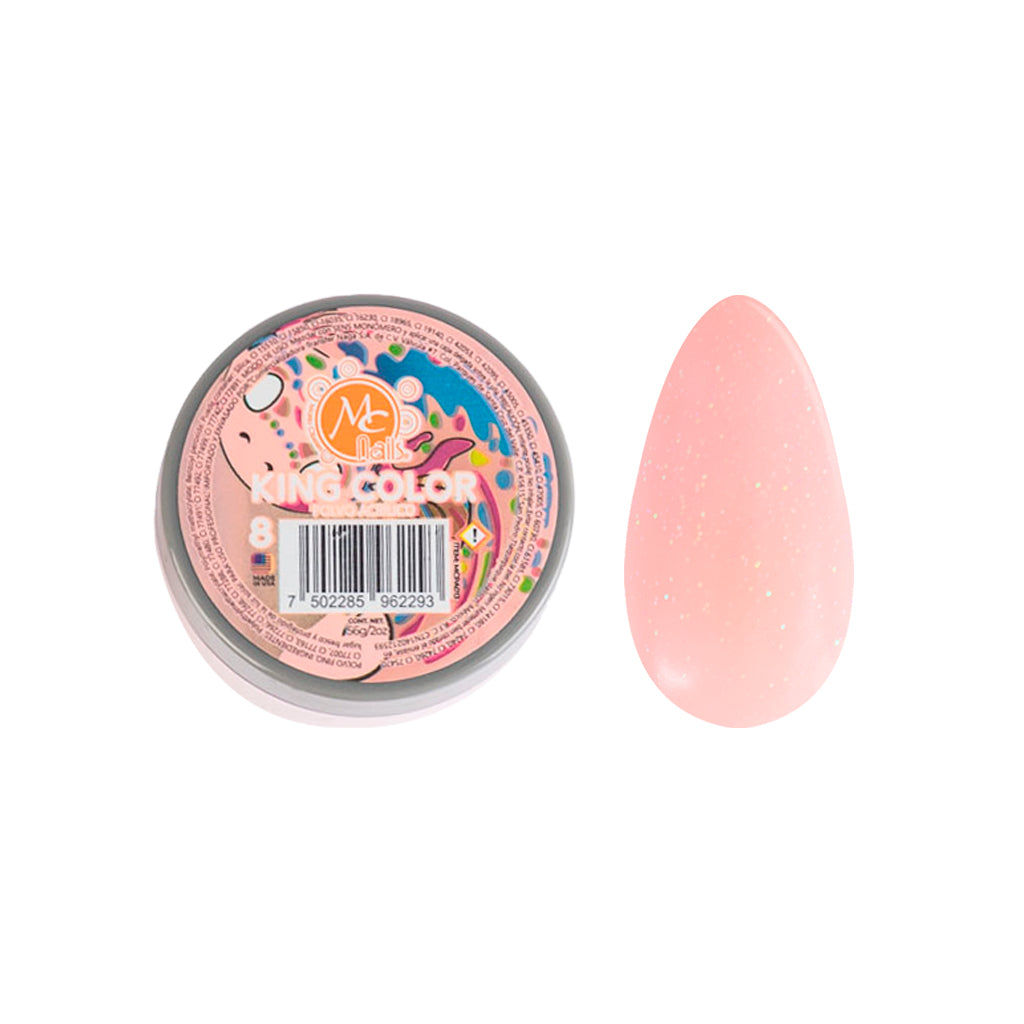 Polvo acrilico King Color maquillaje para uñas 2 oz 