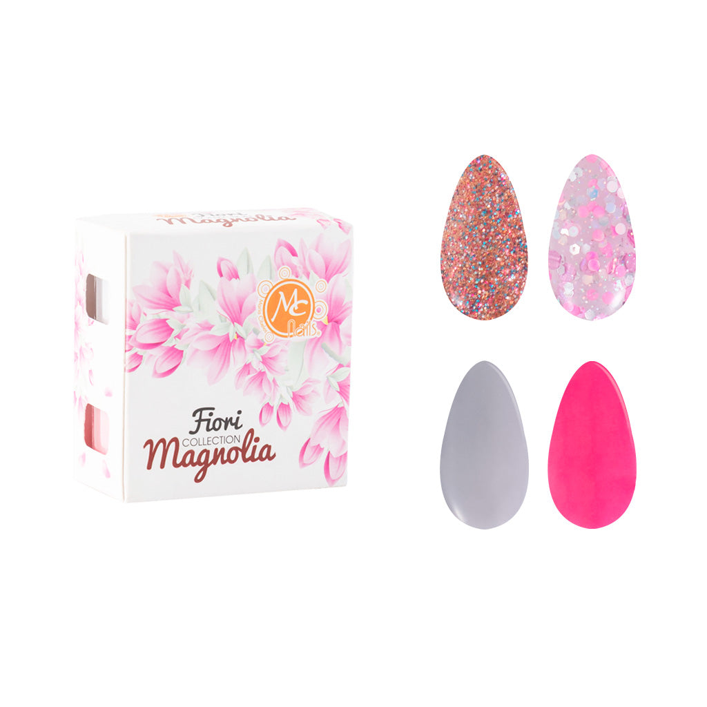 Caja de Polvo acrilico Fiori Magnolia 4 pz