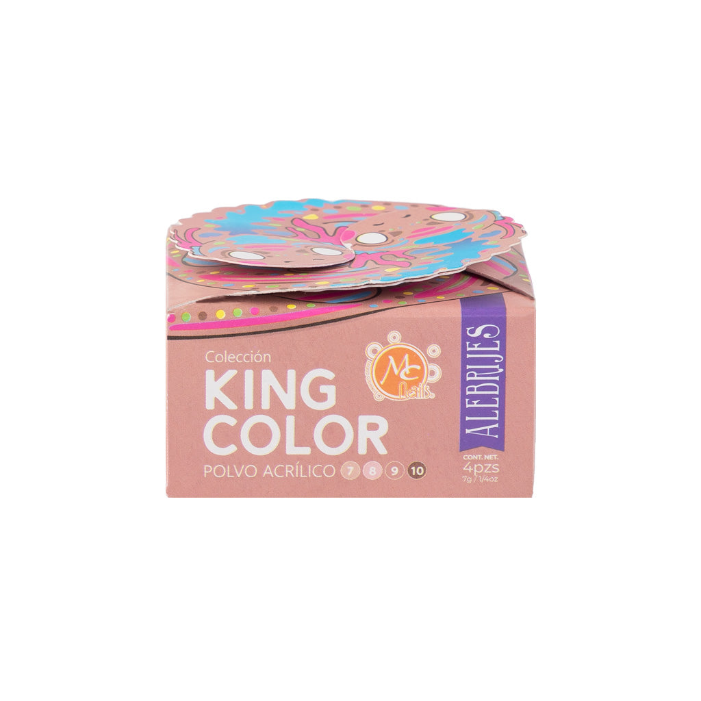 Caja de Polvo acrilico King Color 4 pz